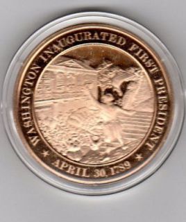 washington inaugurated first president april 1789 coin 
