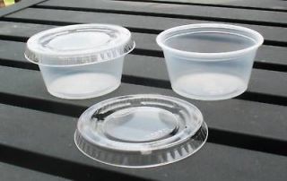 75 Sets  2 oz Portion cup w/ Lid  Wax Tarts / Jello Shots Made in the 