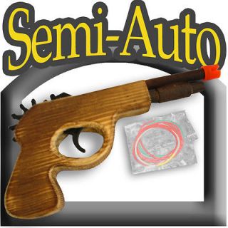 rubber band gun semi auto wooden pistol wood guns toy