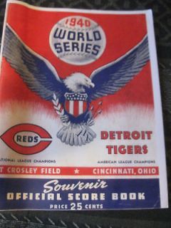 1940 world series program reprint from crowsley field tigers vs