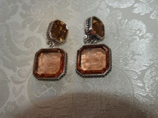 extasia amber glass cameo intaglio clip earrings new time left