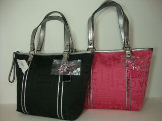 NWT_Coach Bandana Glitter Tote ~ 15709 SV/Pink – SV/Black