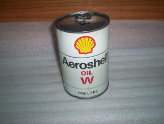 Vintage Aeroshell Oil W One Litre Oil Can Tin  Toronto Ontario Canada 