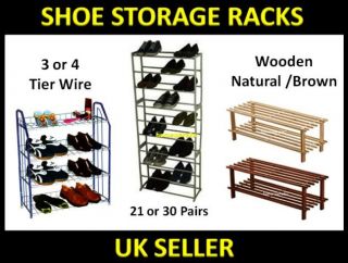 shoe rack boots holder storage organizer shelf wooden wire more 