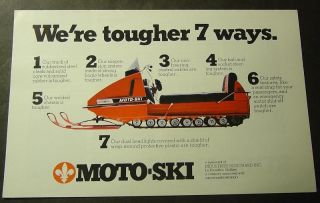 1971 moto ski snowmobile sales brochure mint 