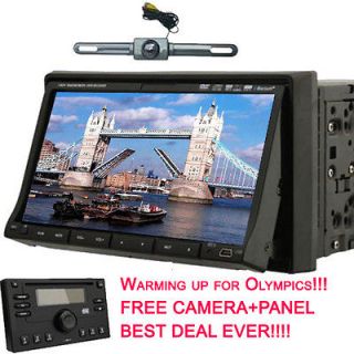 Panel+2DIN 7Car Stereo DVD MP4 Radio Player SWC A2DP Bluetooth+Came 