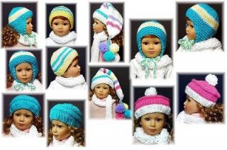Hats and Scarf Bulky Knit PATTERN for 18 Kidz N Cats Dolls Kdys