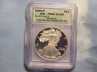 2000 P ICG Silver eagle Proof PR69 Millennium year but not the label 