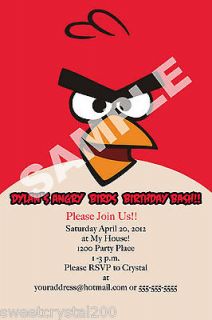 Personalized Angry Birds Party Invitation**Mo​re Designs Available**
