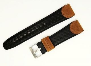   19mm Black & Brown Leather Watch Band Fits Timex Expedition Watches