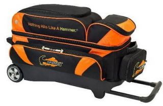 hammer premium 3 ball bowling roller bag color orange black 