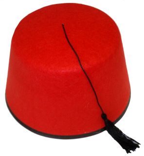 ADULT RED FEZ HAT WITH BLACK TASSLE FOR TURKISH TOMMY COOPER FANCY 
