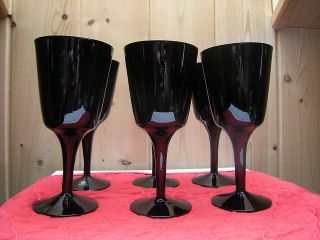 royal krona sweden 6 black wine or water glasses from