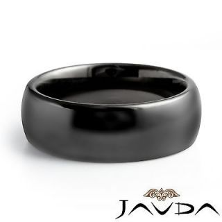   Tungsten Carbide Wedding Polish Band Black Enamel Comfort Fit 8m Ring