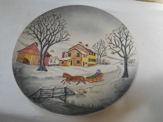 VTG Highmount Majolica Charger Plate Christmas West Germany 3754