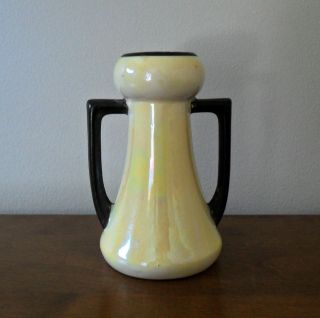 made in czechoslovakia yellow lustreware bud vase 