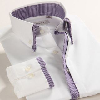   full cotton mixed color double collar men long sleeve shirts 891