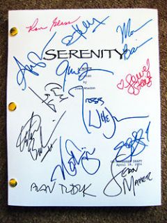 serenity signed script by entire cast firefly shiny time left