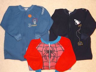 Three Sets Boys Size 4 Fall Winter One Piece Pajama Spiderman 