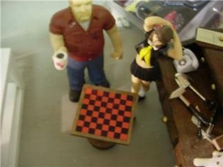 checker board on wooden barrel 1 18 scale diorama  12 00 
