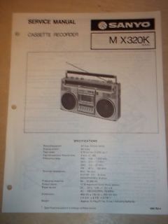 vtg sanyo service manual m x320k recorder radio boombox time
