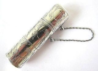 Antique Sterling Silver Needle holder/Perfume Scent Holder with Chain