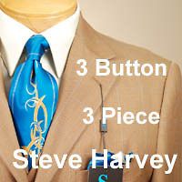 42R Suit STEVE HARVEY 3 Button 3 Piece RUST Mens Suits 42 Regular 