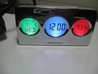 Brookstone Rainbow Digital Alarm Clock 3 Color Different Colors