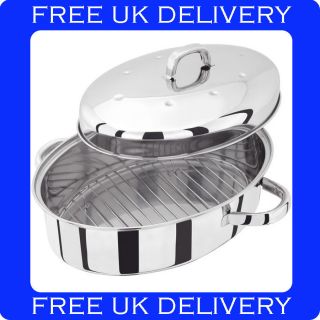 Stainless Steel Oval Roaster in Kitchen, Dining & Bar