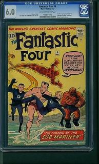   Four #4 (1962) CGC Graded 6.0 Sub Mariner Stan Lee Jack Kirby