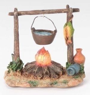 roman fontanini led campfire with pot 5 scale 59532 time