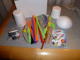 KIDS CRITTER CRAFT KIT w/ FOAM PIECES FEATHERS EYES COLORFUL PIPE 