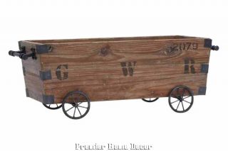 rustic vintage style crate designed wood storage cart time left
