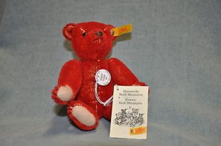 STEIFF Teddy Bear Red 1908 Replica 029226   6” Alfonzo Historic 