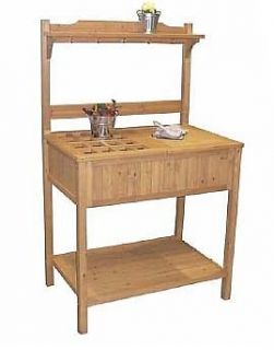 mpg pb02 wood potting bench with recessed storage new time