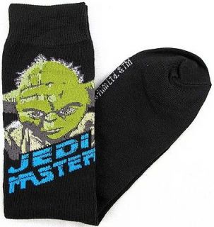 star wars yoda jedi master men s crew socks size 10 13
