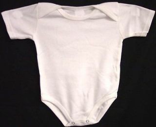    New Wholesale Lot   6 Pcs S/Slvs White Onesies   Newborn (ECR1015