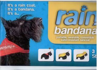 dog RAINCOAT blue medium with hide a way bandanna