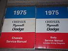 1975 PLYMOUTH STATION WAGON Service Shop Repair Manual Set FACTORY OEM 