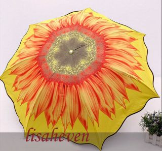 sunflower 3 fold umbrella uv silver colloid fire from china 
