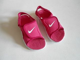 Nike Sunray Adjust Flip Flops Pink Velcro Sandals Shoes Girls Size 