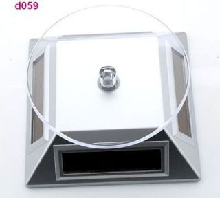 new style 1PC SOLAR ENERGY POWER DISPLAY TURN TABLE STAND in silver