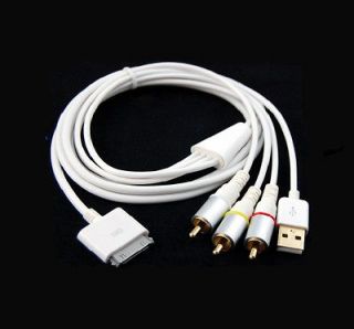 Composite RCA Cable AV Video to TV USB Charger For iPod iPad2 3 iPhone 