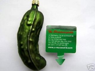lg german glass good luck christmas pickle ornament one day