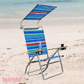 deluxe 4 position aluminum beach chair w canopy time left