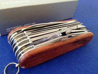 Victorinox Hardwood Handle Swiss Champ Swiss Army Knife 53526