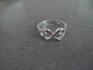Infinity 925 sterling silver plated ring size 7.5 2341 