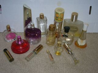   LOT #33 Perfume Bottles Used & Empty, Lanvin, Tabu, Elige, Avon++ 15