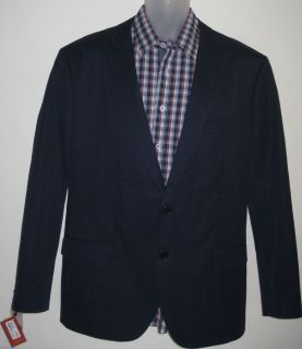   Mens Navy Italian Cotton Tailored Jacket Blazer Classic Fit $500