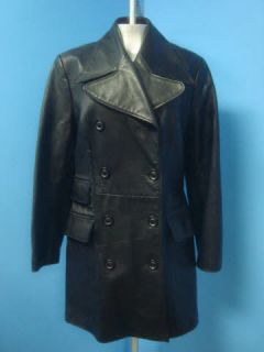 Rudsak   HEAVY Black TAILORED LEATHER Women Coat Jacket SZ L 